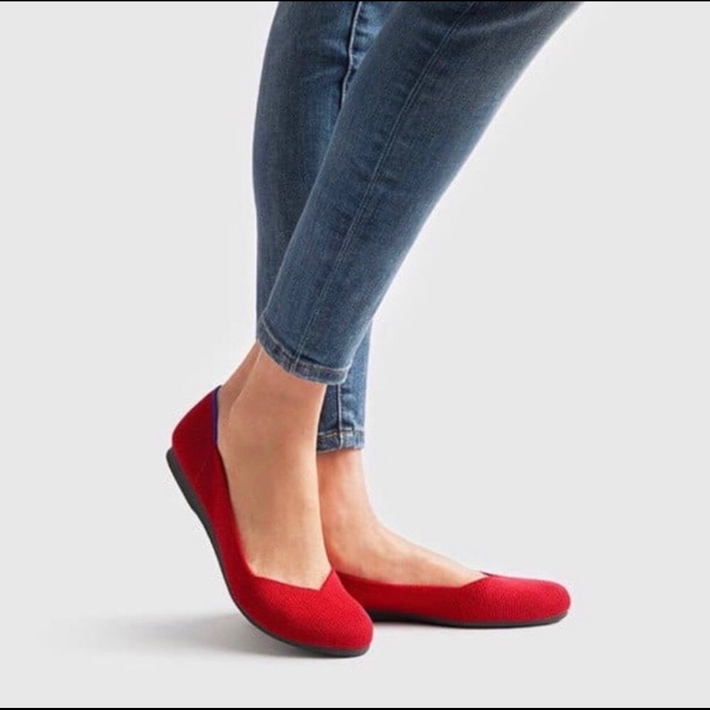 Rothy’s Round Toe Ballet Flats Red Size 5.5